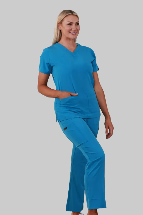 Scrub Top and Pants Pair (Teal) - Image 3