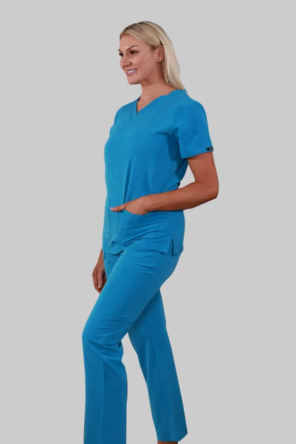 Scrub Top and Pants Pair (Teal) - Image 2