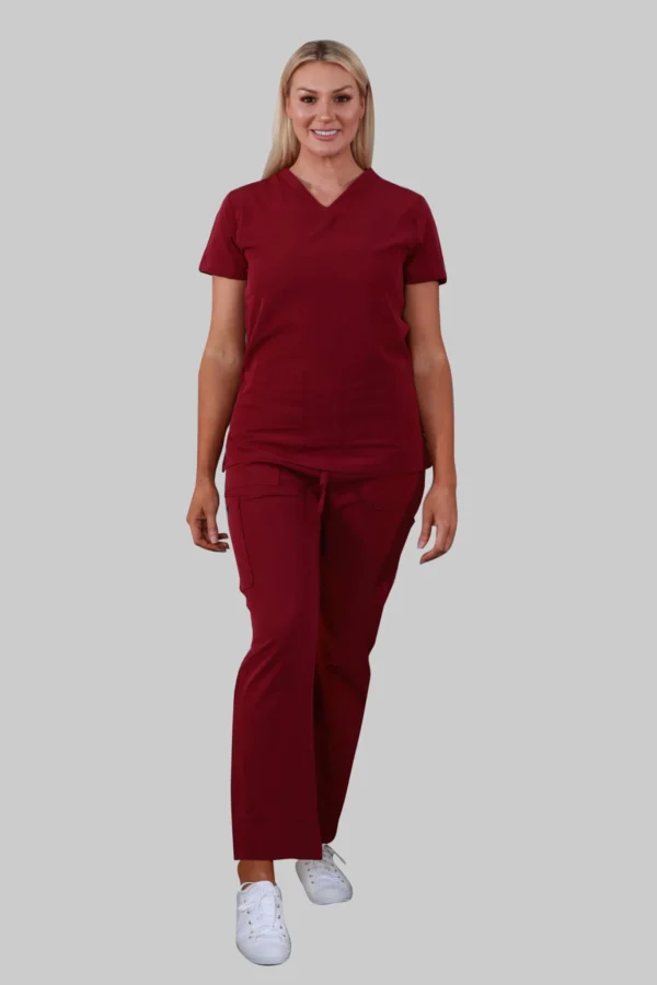 Four Pockets Scrub Pants (Wine) - Image 3