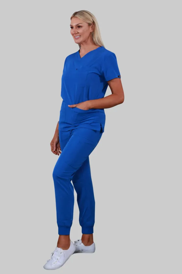 V-Neck Four Pockets Scrub Top (Royal) - Image 4