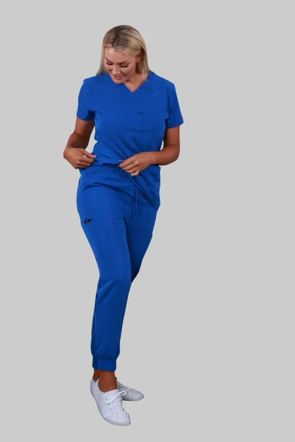 Top and Jogger Scrub Pair (Royal) - Image 4