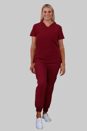 Top and Jogger Scrub Pair (Wine)
