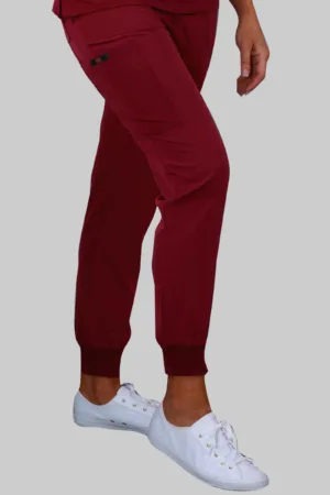 Six Pockets Jogger Scrub Pants (Wine)